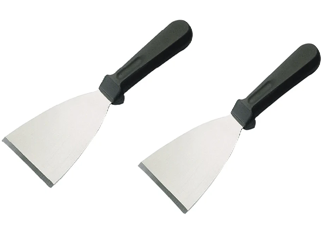 Commercial Griddle Scraper Black Handle Pack of 2