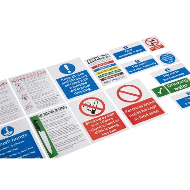Vogue W192 Food Preparation Sign Pack