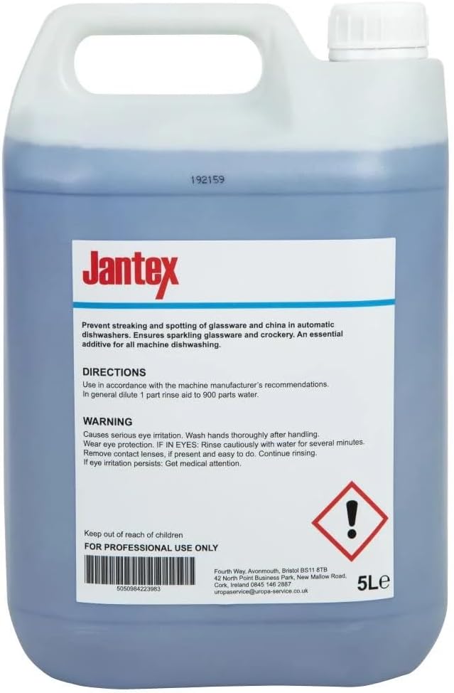 5L Jantex CF977 rinse aid for commercial dishwashers