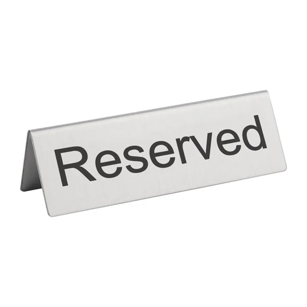 Olympia U051 Brushed Steel Reserved Table Sign (Pack of 10)