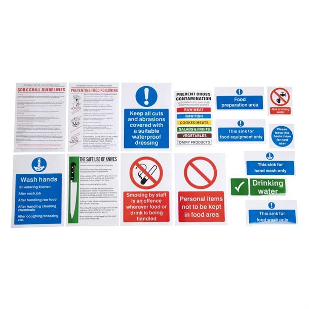 Vogue W192 Food Preparation Sign Pack