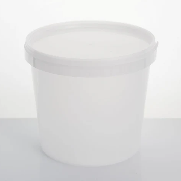 Tamper evident 1 litre round container and lid for takeaway food