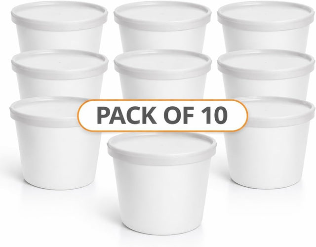 1 litre round tamper evident containers with lids – pack of 10