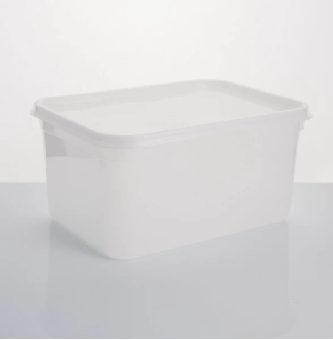 Plastic 3 L ice cream storage tub with lid