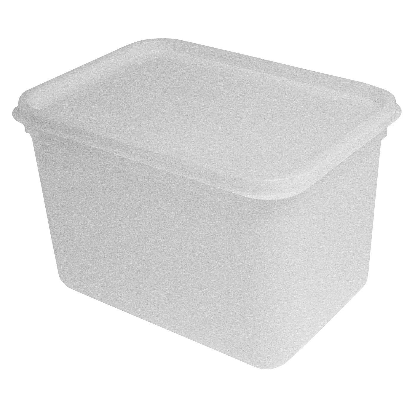 4 litre clear ice cream tub with flat snap-fit lid