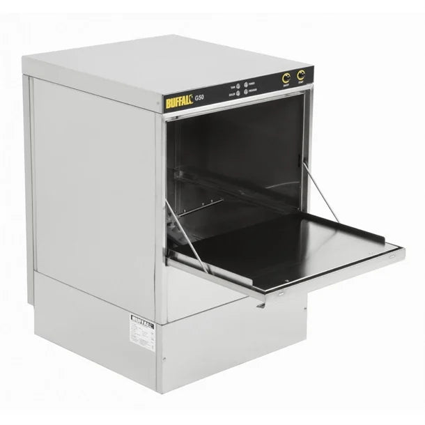 Buffalo DW468 Undercounter Glasswasher with Drain Pump 500x500mm Baskets