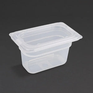 Vogue Polypropylene 1/9 Gastronorm Pan With Lid 100 mm (Pack of 4)