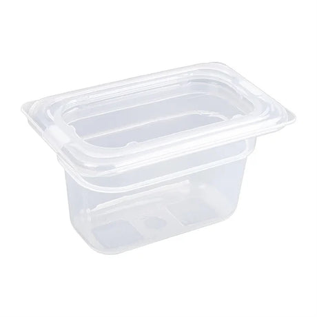 Vogue Polypropylene 1/9 Gastronorm Pan With Lid 100 mm (Pack of 4)