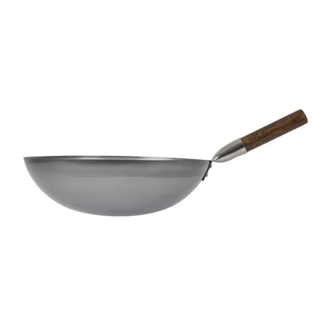 London Wok 13" (33cm) Rolled Edge Round Based Carbon Steel Wok