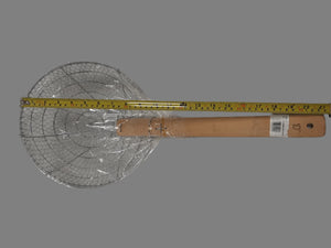 London Wok D6S10 10" round wire skimmer with wooden handle
