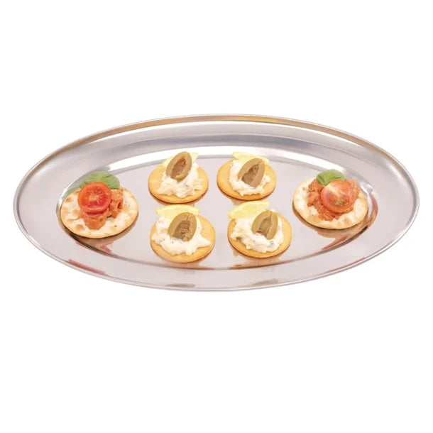 Olympia K364 Stainless Steel Oval Serving Tray 350x240mm