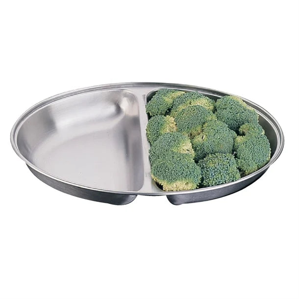 Olympia P186 Oval Vegetable Dish with Two Compartments 300mm