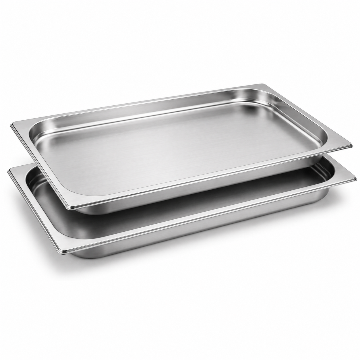 Stainless Steel Gastronorm Tray with Lid 1/1 GN 20mm Deep Pack of 2