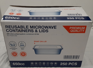Reusable Microwave C650 Containers and Lids Pack of 250