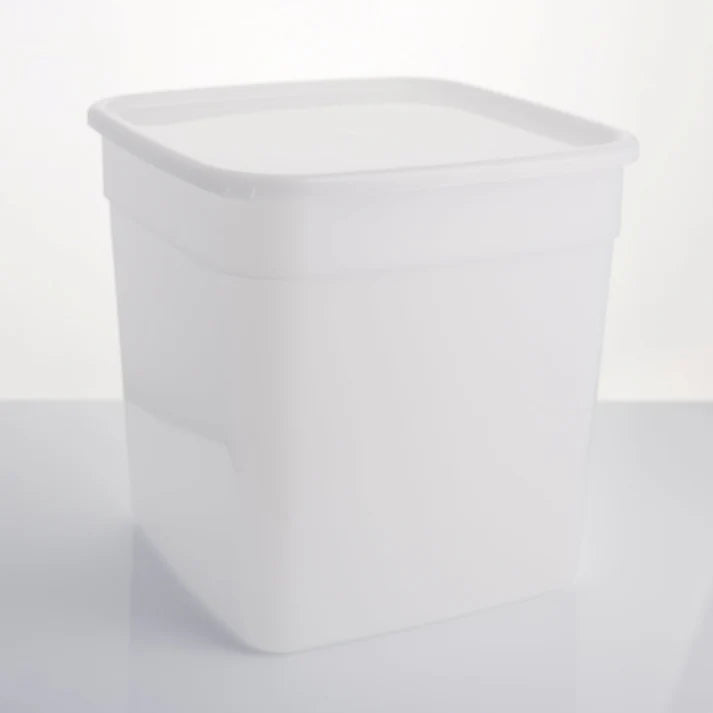Stackable 10L ice cream tub with secure lid for commercial use