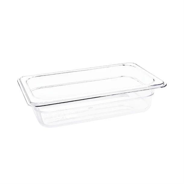 Vogue Polycarbonate 1/4 Gastronorm Container Clear