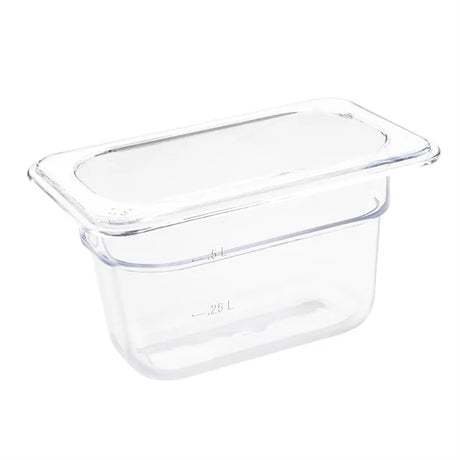 Vogue Polycarbonate 1/9 Gastronorm Container Clear