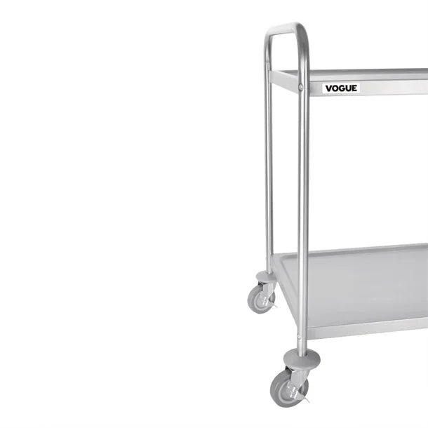 Vogue F998 Stainless Steel 2 Tier Clearing Trolley Large