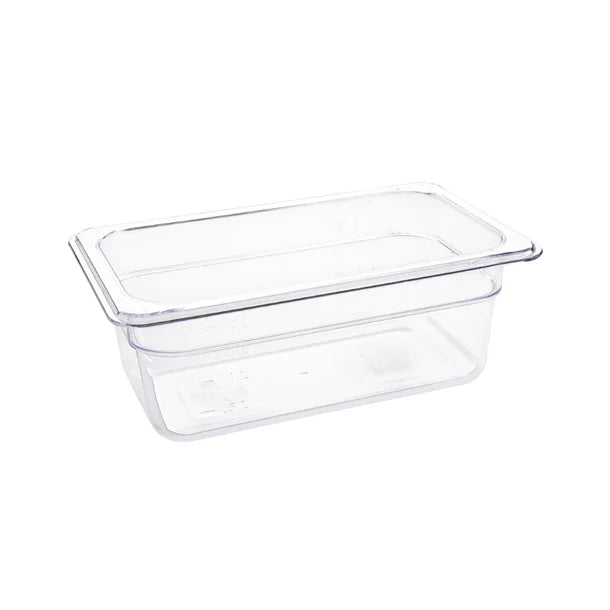 Vogue Polycarbonate 1/4 Gastronorm Container Clear