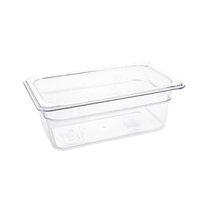 Vogue Polycarbonate 1/4 Gastronorm Container Clear
