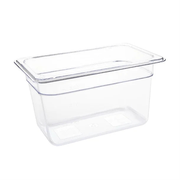 Vogue Polycarbonate 1/4 Gastronorm Container Clear