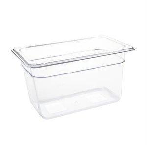 Vogue Polycarbonate 1/4 Gastronorm Container Clear