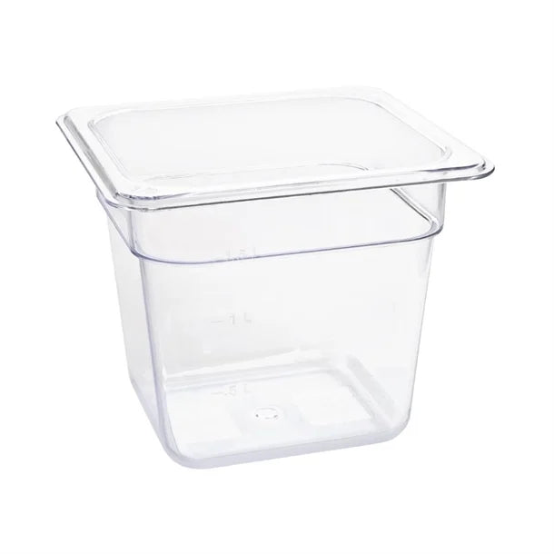 Vogue Polycarbonate 1/6 Gastronorm Container Clear