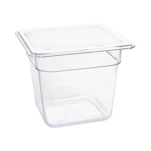 Vogue Polycarbonate 1/6 Gastronorm Container Clear