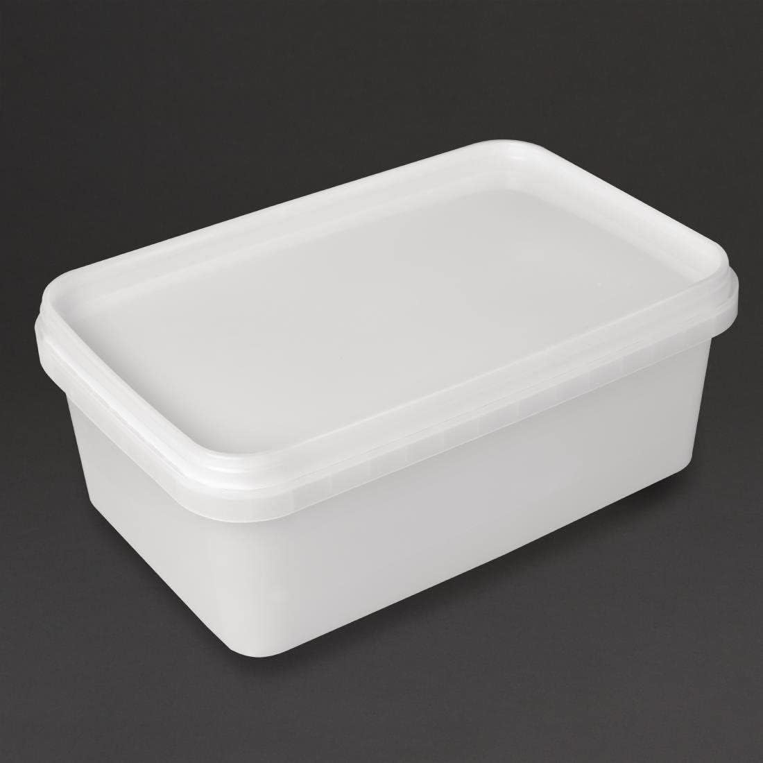 Wholesale pack of 10 reusable 1.2L ice cream tubs with matching lids, ideal for catering businesses, restaurants, and takeaway storage
