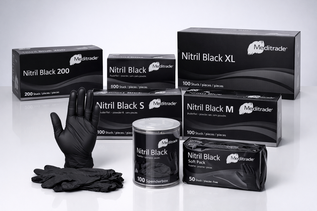 Black nitrile gloves food safe disposable gloves sizes XS to XL for catering and commercial kitchen use