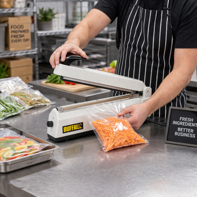 Buffalo 260W heat sealing machine for strong airtight bag seals