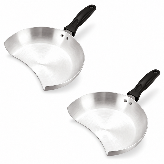 Pack of two Chef Set 1272 24cm aluminium doner kebab catchers with black handles
