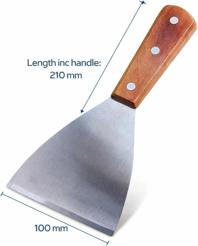 Chefset 7478 griddle scraper with wooden handle for commercial grill cleaning