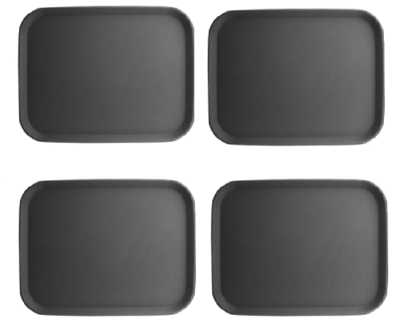 Chefset 7733 black polypropylene fast food tray 455x355mm