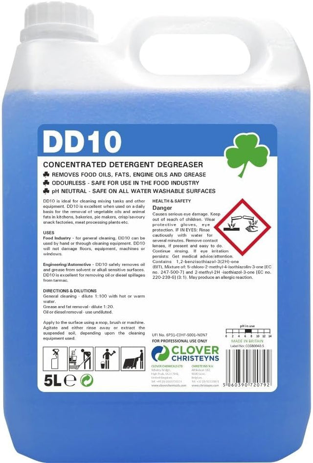 Christeyns Clover DD10 Deep Fat Fryer Cleaner 5L bottle