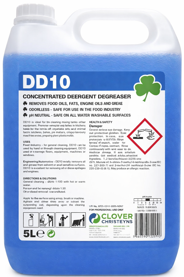 Christeyns Clover DD10 Deep Fat Fryer Cleaner 5L bottle