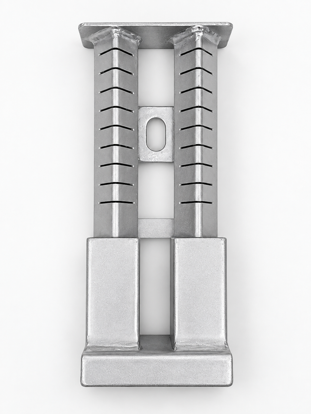 Commercial 2 bar burner for Chinese wok cooker on bright studio background