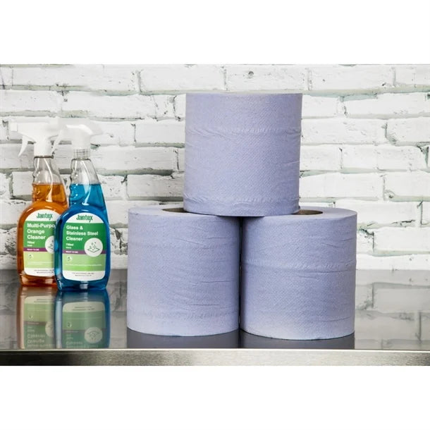 Jantex Centrefeed Blue Rolls 2-Ply 120m (6 Pack)