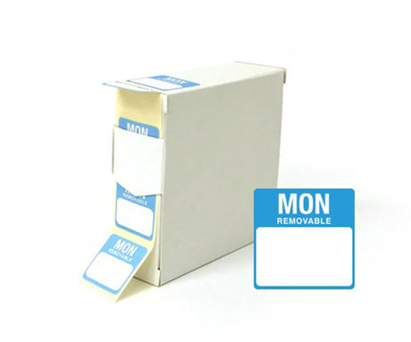 Day of the Week Colour Coded Food storage Labels Full Set - 25x25mm (Monday to Sunday)