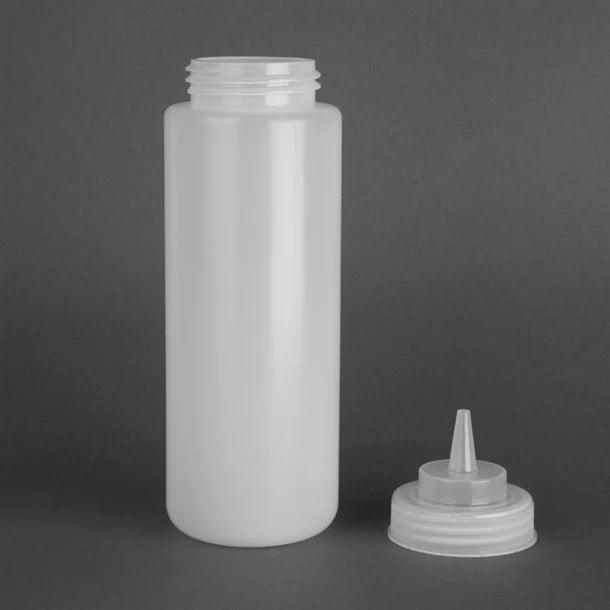Vogue Clear Wide Neck Squeeze Sauce Bottle
