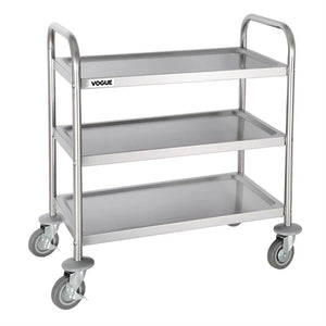Vogue Stainless Steel 3 Tier Clearing Trolley