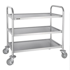 Vogue Stainless Steel 3 Tier Clearing Trolley