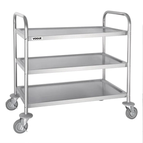 Vogue Stainless Steel 3 Tier Clearing Trolley