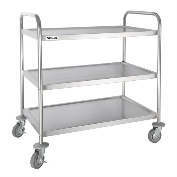 Vogue Stainless Steel 3 Tier Clearing Trolley