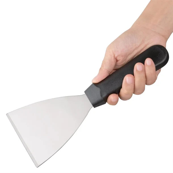 Jantex D394 heavy-duty griddle scraper with stainless steel blade and ergonomic handle