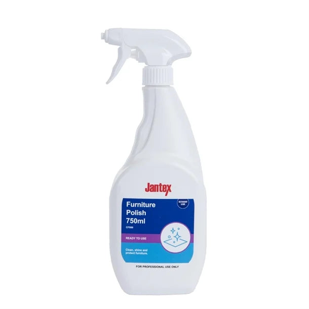 Jantex Furniture Polish Ready To Use 750ml trigger spray bottle for cleaning and polishing wood and hard surfaces