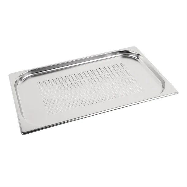 Vogue Stainless Steel Perforated 1/1 Gastronorm Pan