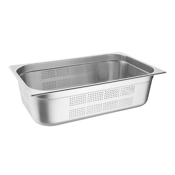 Vogue Stainless Steel Perforated 1/1 Gastronorm Pan