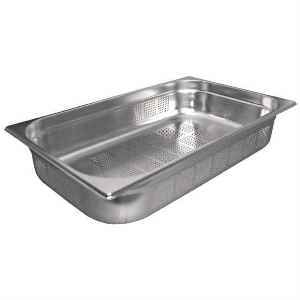 Vogue Stainless Steel Perforated 1/1 Gastronorm Pan