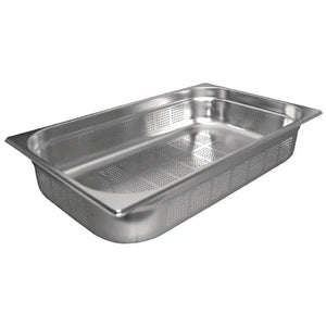 Vogue Stainless Steel Perforated 1/1 Gastronorm Pan